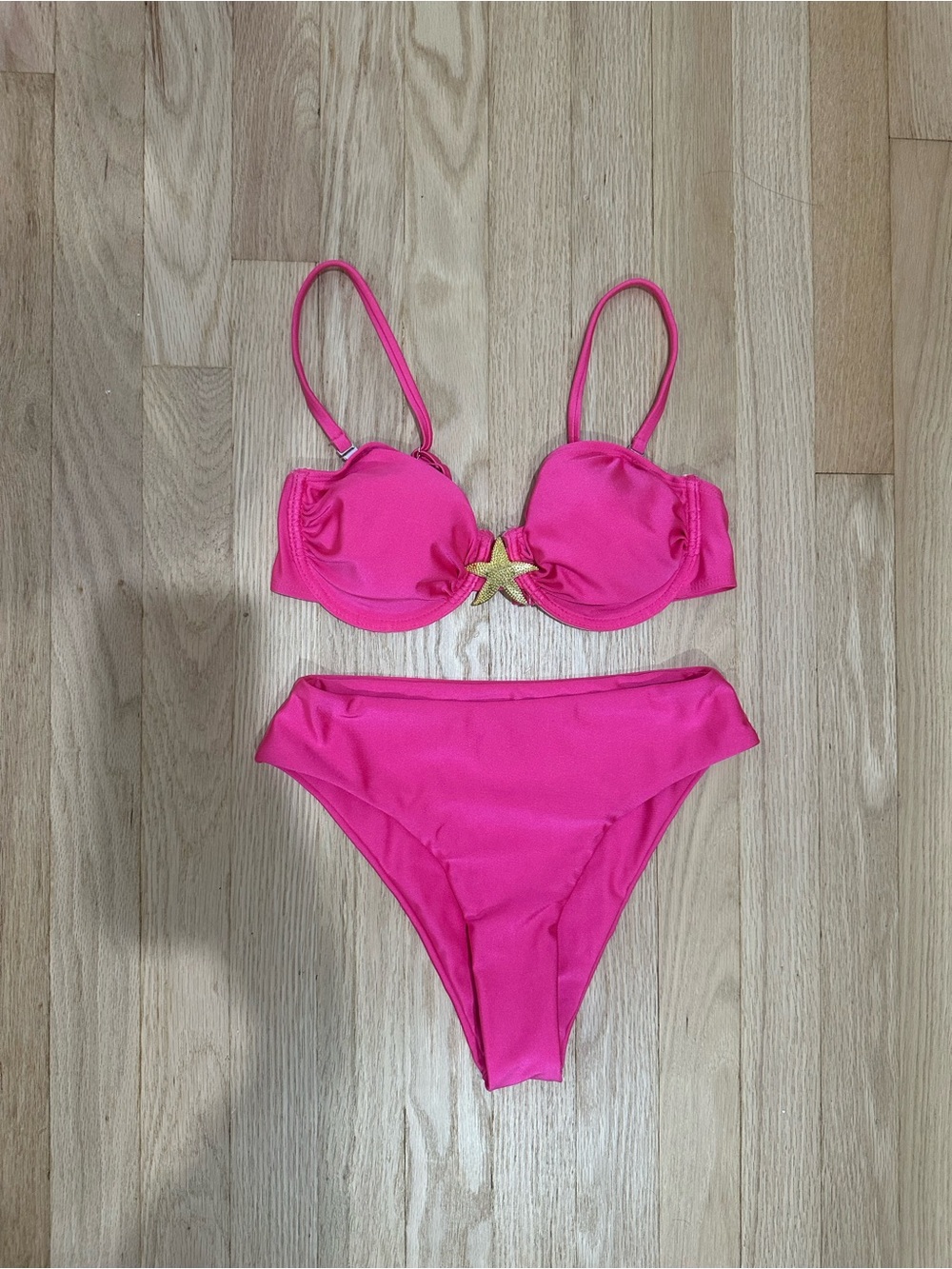 Shein Hot Pink Starfish Accent Bikini Set